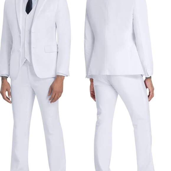 Men's White Suit Blazer, Vest and Pants Set - Picture 2 of 4